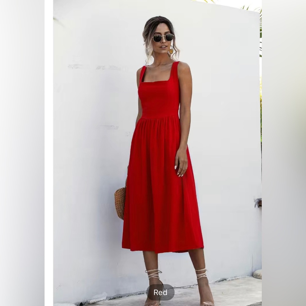 Red Summer Dress, XL (12)